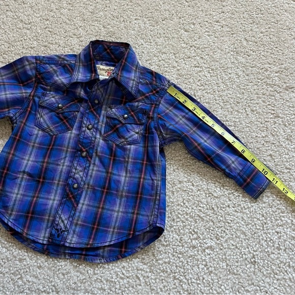 Wrangler 20X Long Sleeve Button Down Shirt Kids Boys Size XXS 2T-3T Plaid - Picture 6 of 11
